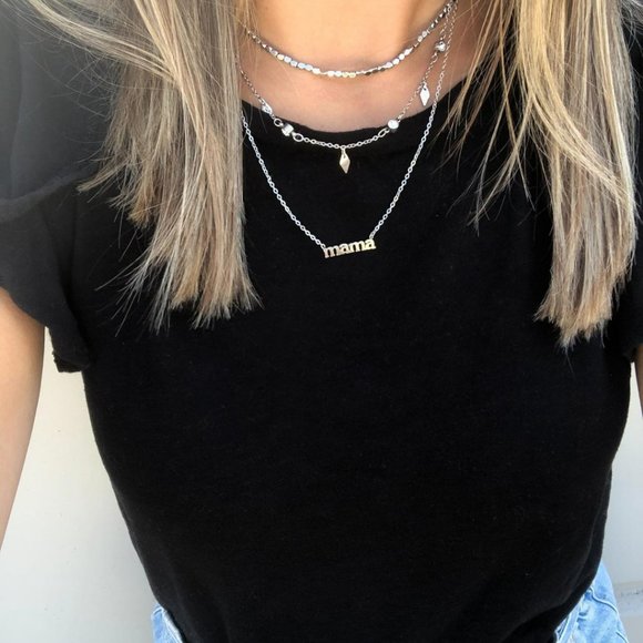 Mama Collection Silver Necklace 18" - Picture 2 of 2